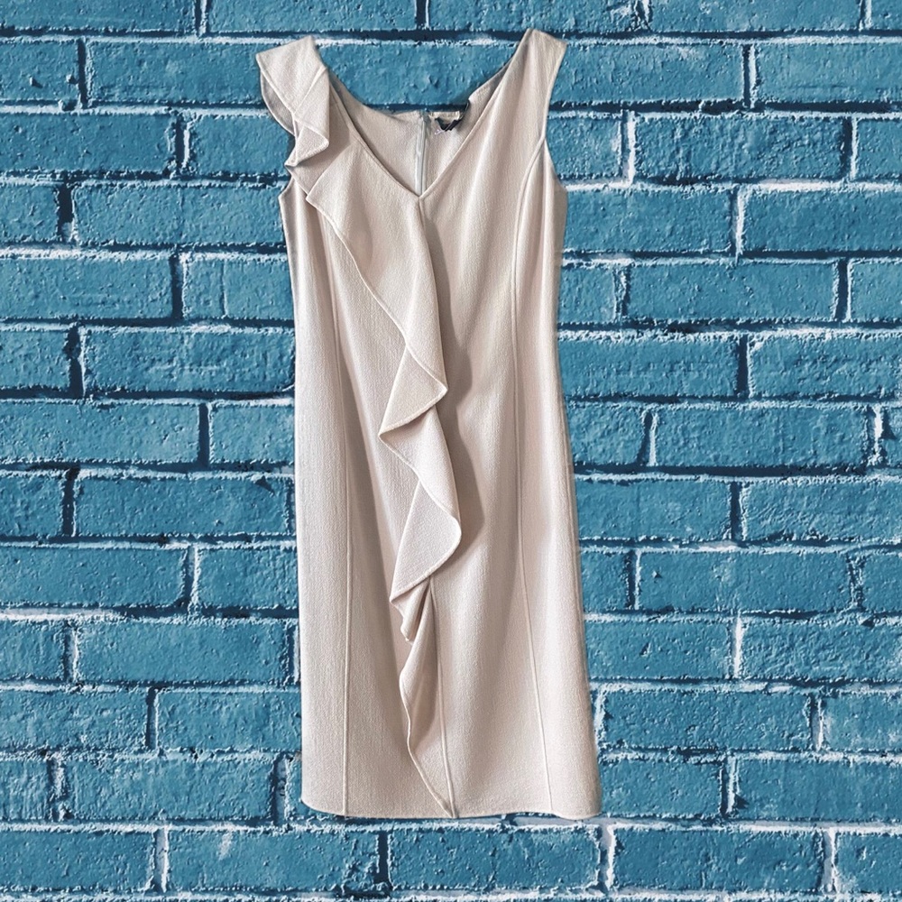 St. John Wool Sheath Dress Knee Length